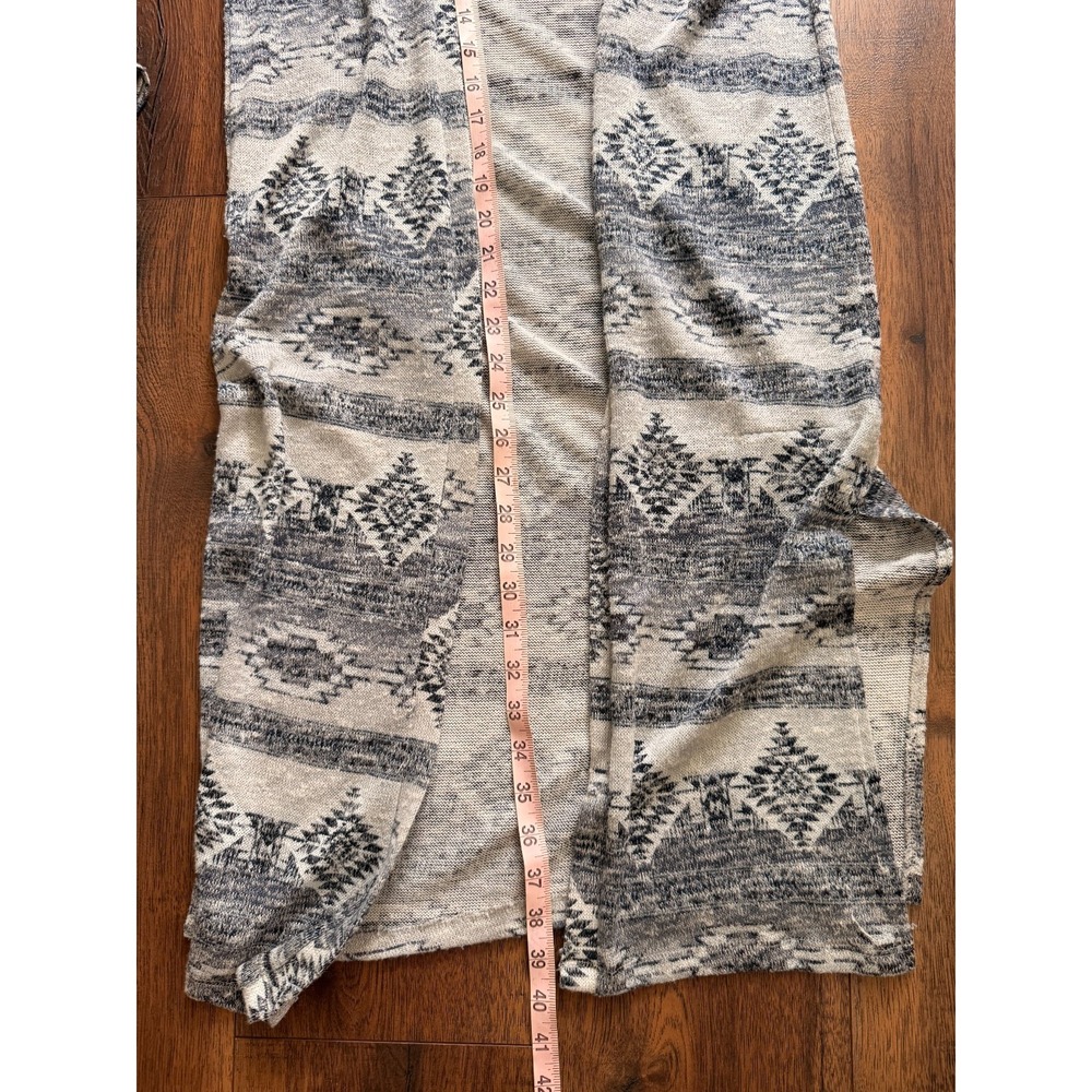 Pink Republic Women's Medium Longline Duster Cardigan Southwestern Aztec Gray - Picture 4 of 7